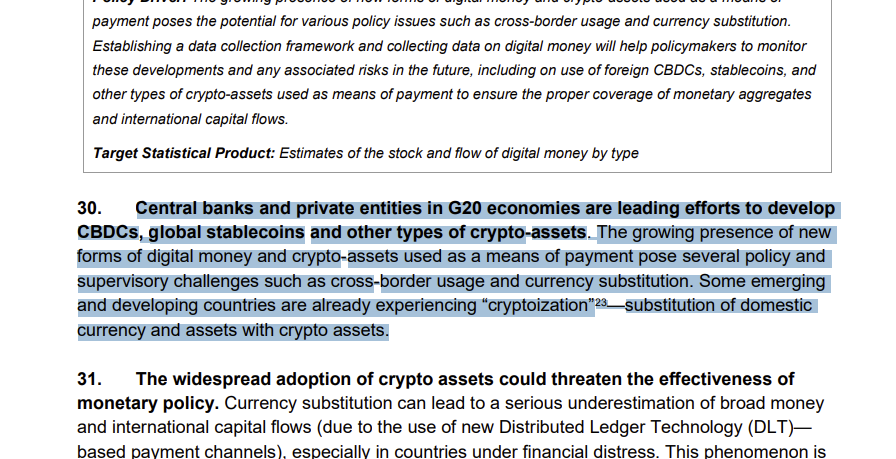 G20 economies are leading efforts to develop CBDCs, global stablecoins and other crypto-assets. The growing presence of new forms of digital money and crypto used as a means of payment pose several policy and challenges such as cross-border usage