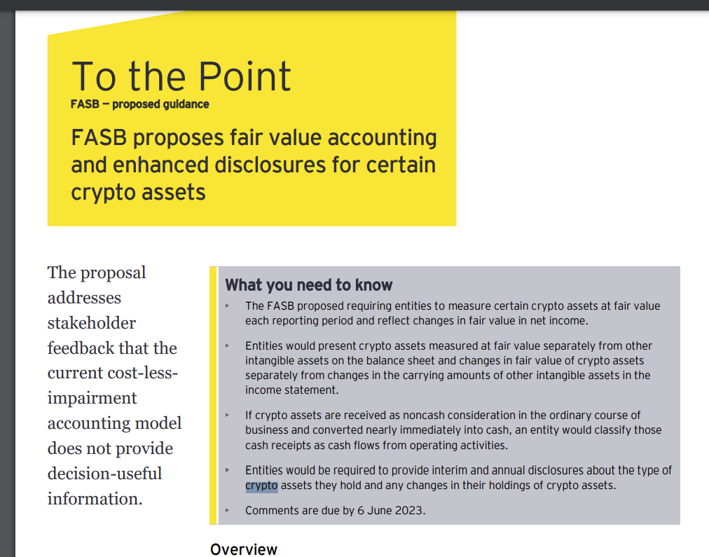 EY FASB proposes crypto tax regulation Fair value