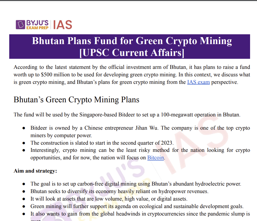 Bhutan Plans Fund for Green Crypto Mining