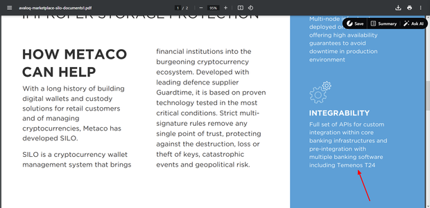 Metaco software is interoperable with temenos t24 (Ripple partnered and enabled)