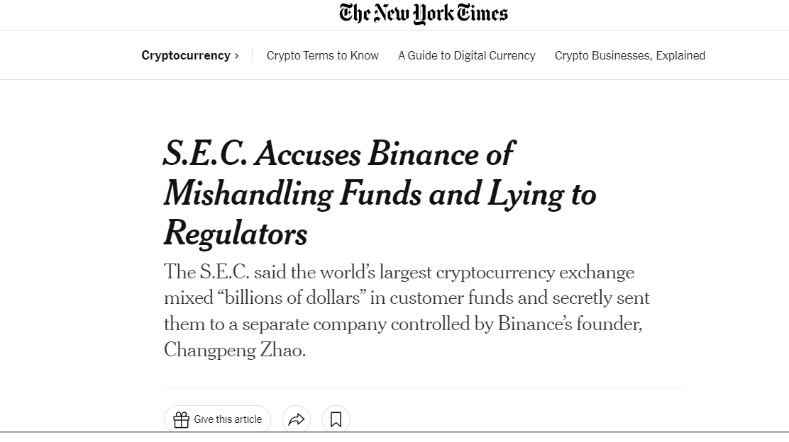 The SEC has accused Binance