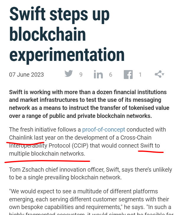 Chainlink + Swift (link on sale right now)