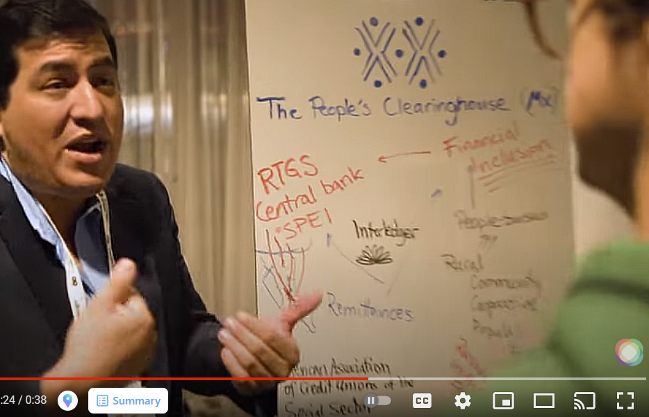 ILP promo showing a white board "the peoples clearinghouse"