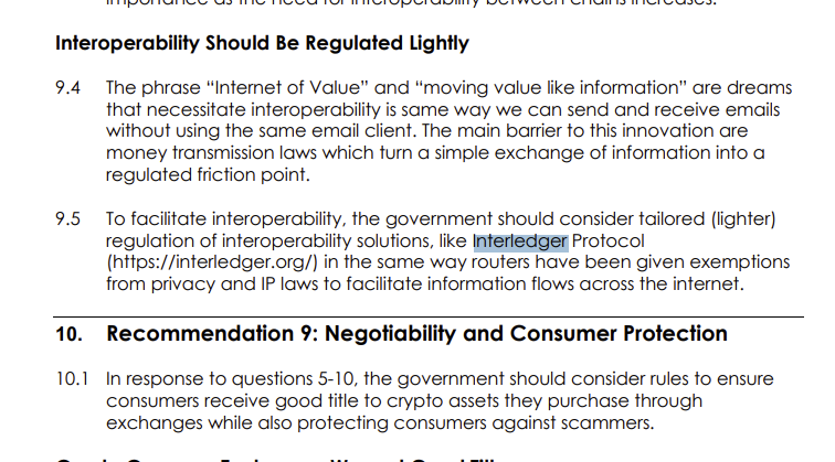 Australian government recommends interoperability regulations based off of solutions like Interledger