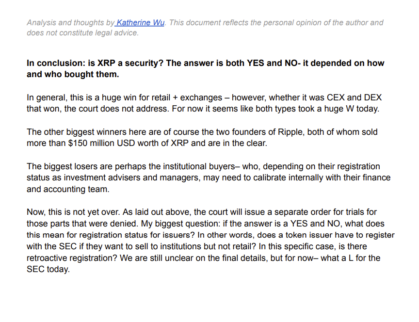 In general, this is a huge win for retail + exchanges – however, whether it was CEX and DEX that won, the court does not address. For now it seems like both types took a huge W today.