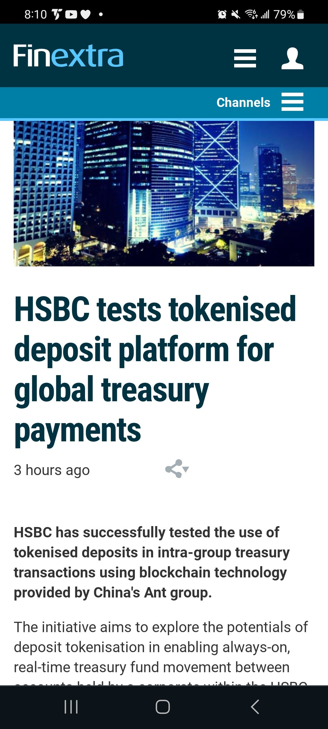 HSBC tokenized deposits using ANT Financial