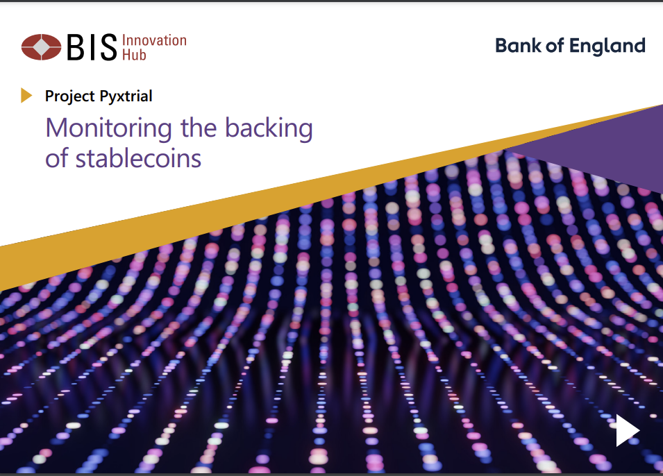 THE BIS and Bank of England Presents Project Pyxtria a real time stablecoin monitoring platform.  XRP Stable coin mentioned in end notes