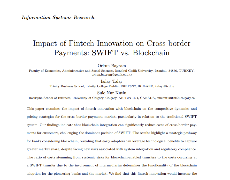 SWIFT VS RIPPLE Research Paper