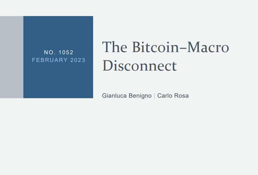 NY FED - BITCOIN-MACRO DISCONNECT