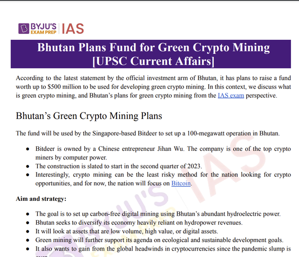 Bhutan Plans Fund for Green Crypto Mining