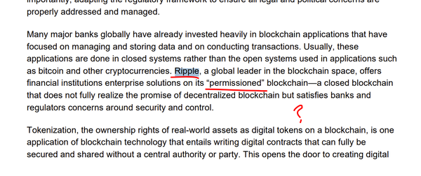 Ripple, a global leader in the blockchain space, offers financial institutions enterprise solutions on its “permissioned” blockchain—a closed blockchain that does not fully realize the promise of decentralized blockchain but satisfies banks and regulators