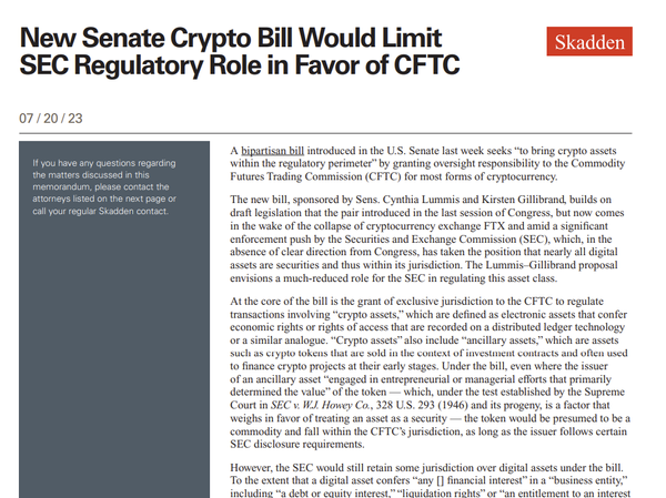 Overview of new crypto bill