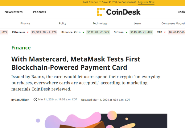 5m mcap coin BXX partners with Mastercard